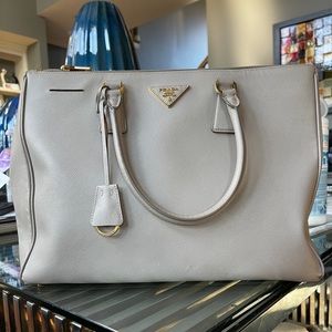 Grey Prada bag
